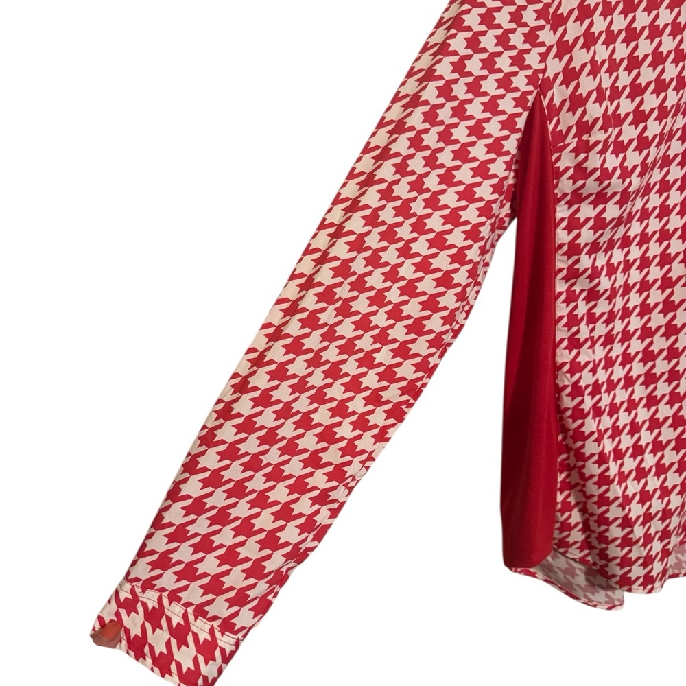 NWT RED/WHITE HOUNDSTOOTH BUTTON DOWN SHIRT LARGE #CL - Picture 4 of 8